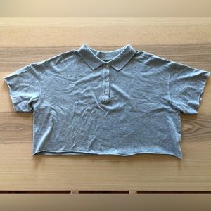 Aerie Cropped Grey Polo